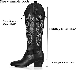 MUCCCUTE Cowboy Boots for Women Cowgirl Boots Knee High Western Tall Boots with Classic Embroider... | Amazon (US)