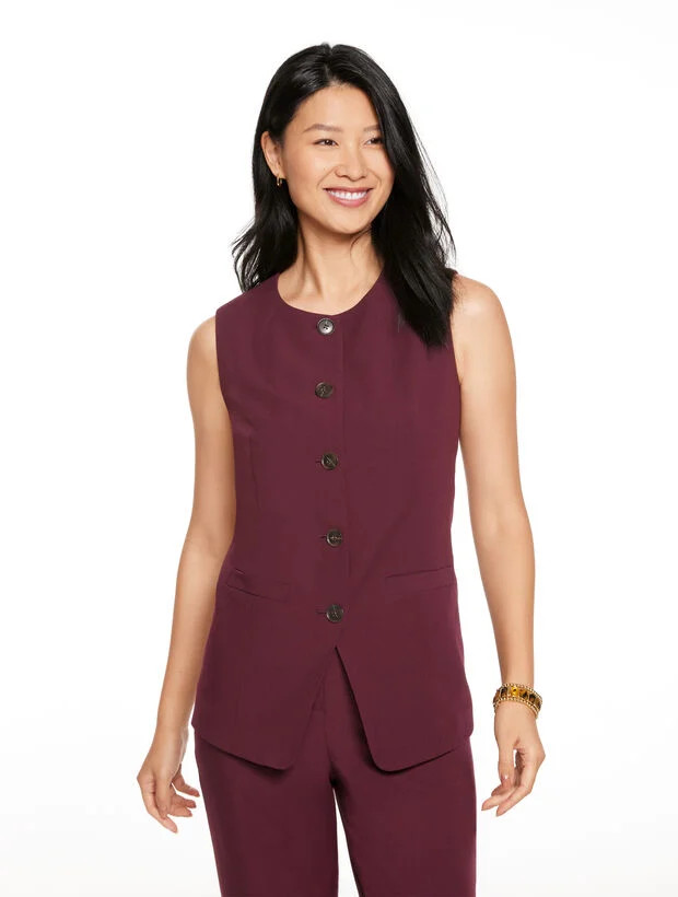 City Twill Vest | Talbots