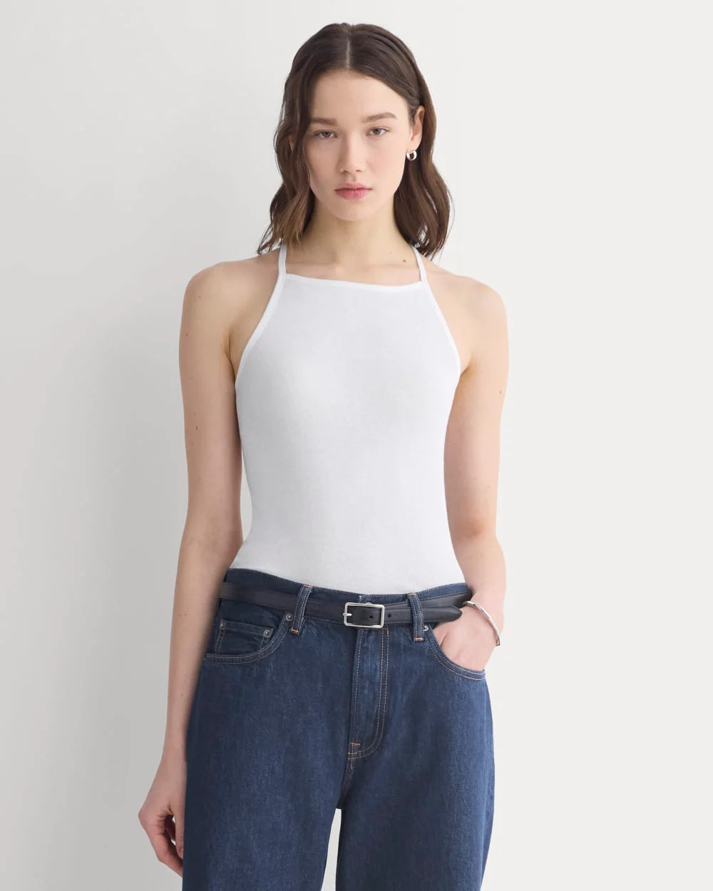 Tissue Narrow Racerback Tank | White | Everlane