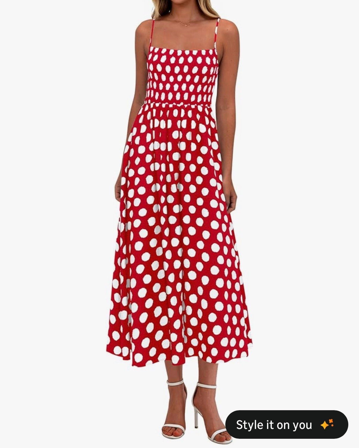 PRETTYGARDEN Womens Polka Dot Dress 2026 Summer Spaghetti Strap Smocked Sundress Beach Vacation Wedding Guest Midi Dresses

Easy summer dress
Disney fit check

#LTKTravel #LTKootd