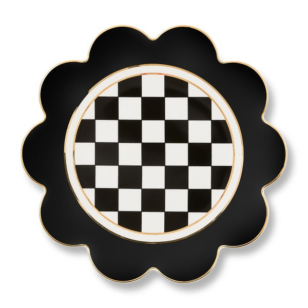 MacKenzie-Childs Black Petal Dinner Plate | MacKenzie-Childs