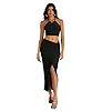 BEAUDRM Women's 2 Pieces Summer Sets Textured Halter Crop Top and Split Maxi Skirt Set Going Out ... | Amazon (US)
