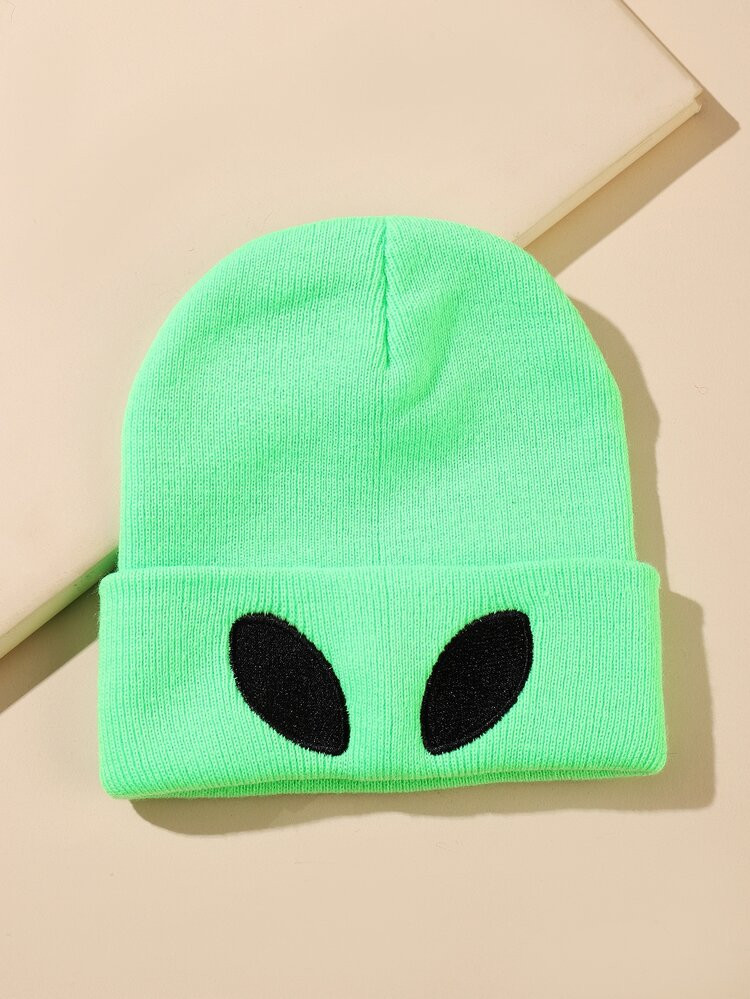 Embroidery Detail Alien Design Beanie | SHEIN