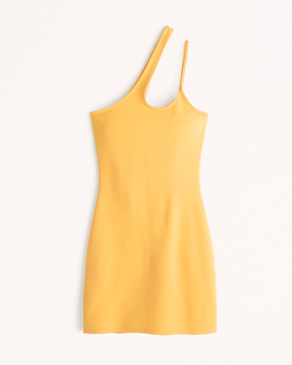 Women's Asymmetrical One-Shoulder Ponte Mini Dress | Women's New Arrivals | Abercrombie.com | Abercrombie & Fitch (US)