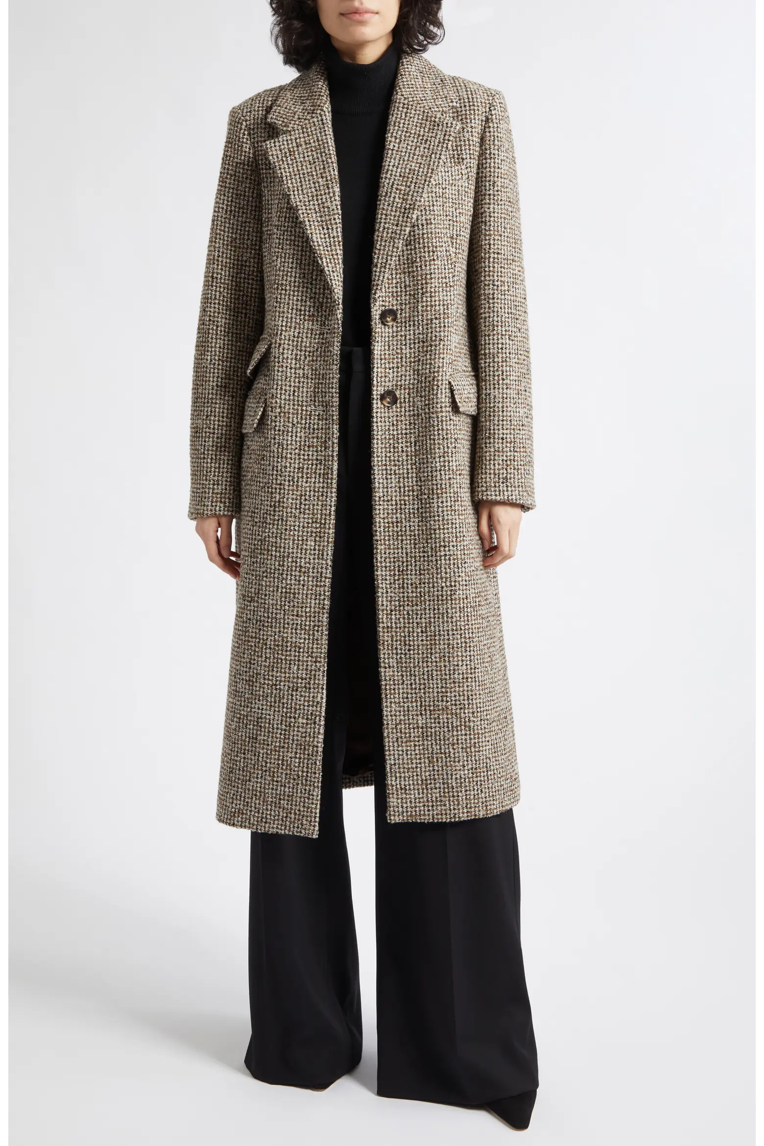 Kai Houndstooth Check Wool Blend Coat (Women) | Nordstrom | Nordstrom