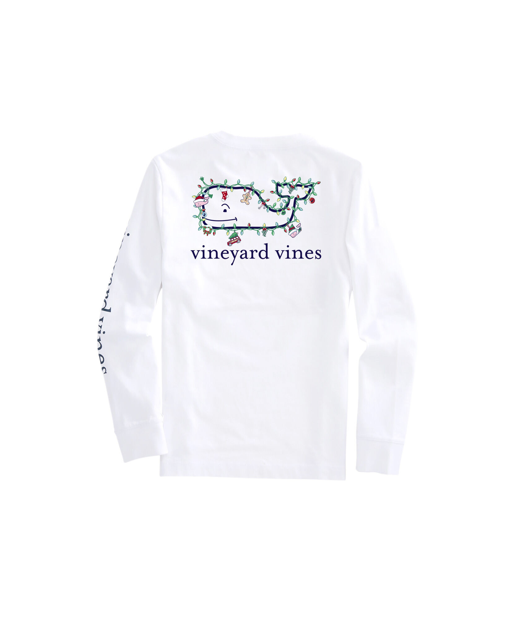 OUTLET Kids' Holiday Whales & Lights Whale Long-Sleeve Pocket Tee | vineyard vines