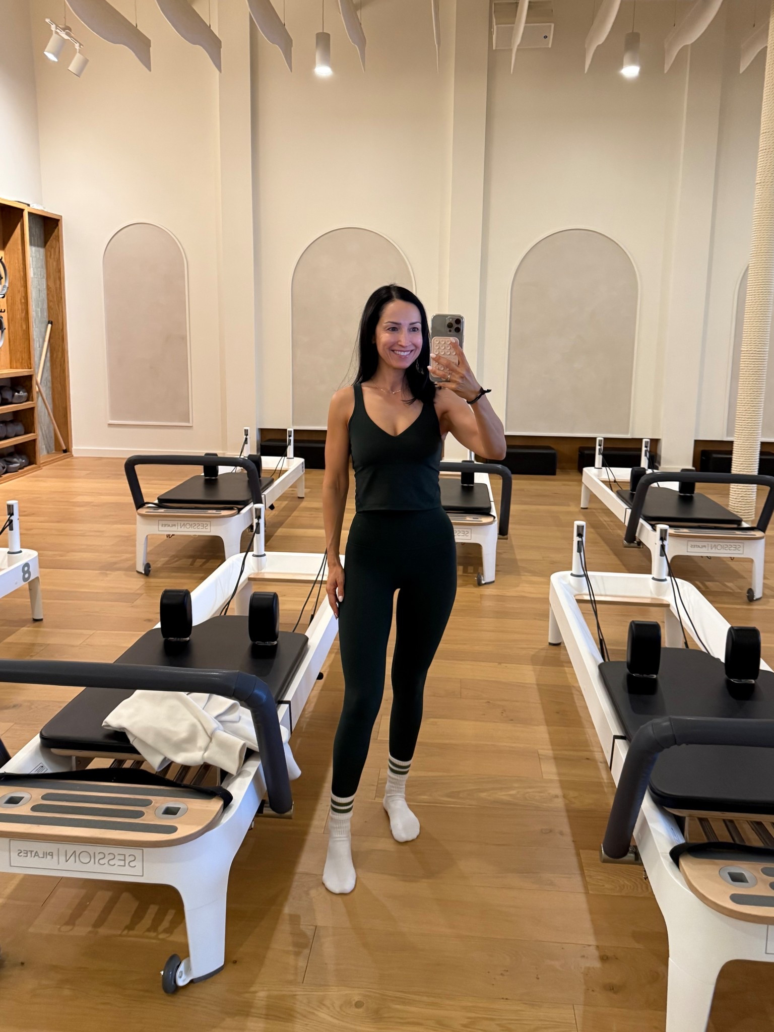 Lululemon set for my Pilates ootd✨ I wear a 2 in the leggings, 6 in tank! And a little glow thanks to Loving tan 

#LTKPetite #LTKfitnessgoals #LTKOver40