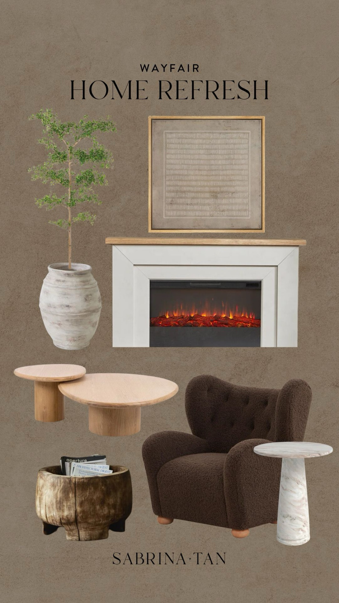Home refresh - in love with the fireplace  @wayfair #wayfairpartner #wayfair