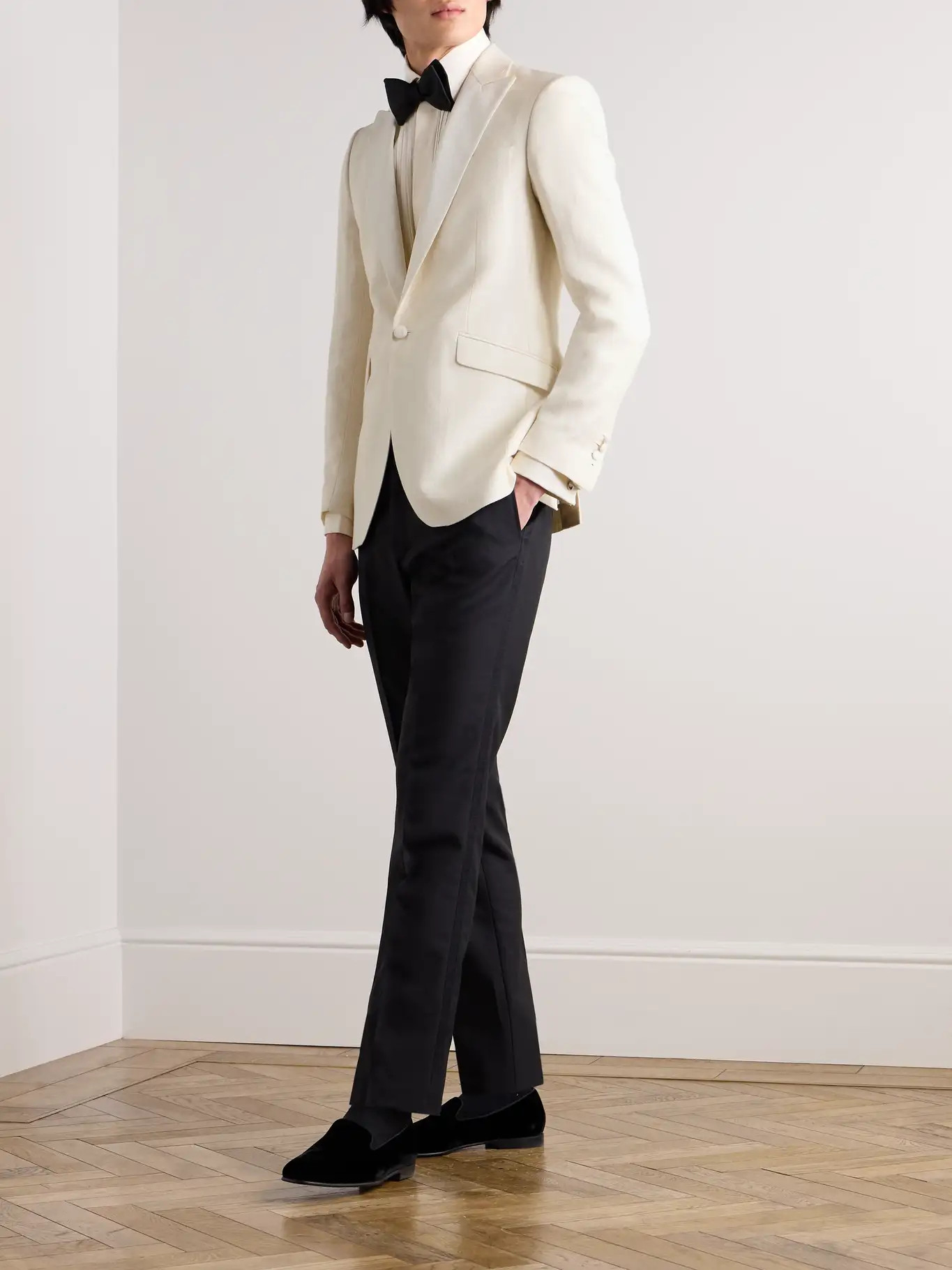 Grosgrain-Trimmed Herringbone Linen and Silk-Blend Tuxedo Jacket | Mr Porter (US & CA)