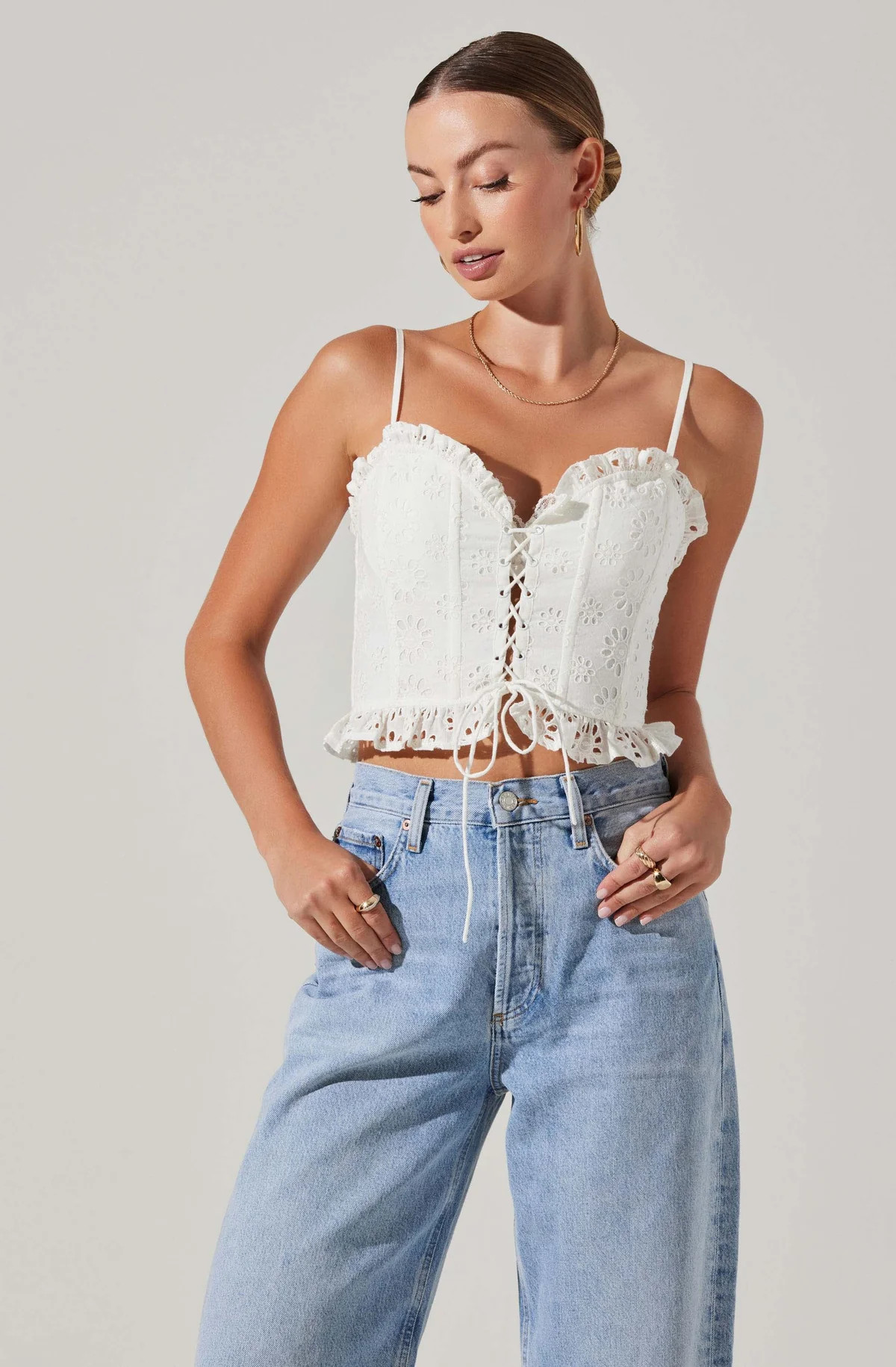 Dreama Lace Up Sleeveless Top | ASTR The Label (US)