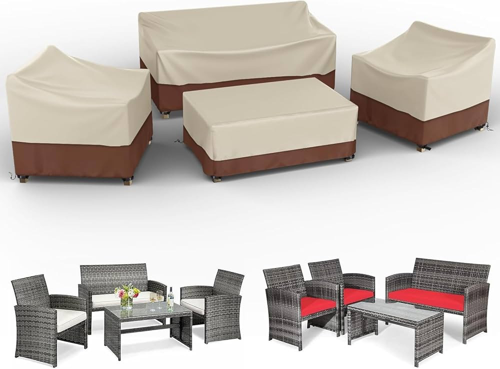 Gasadar Outdoor Furniture Cover Waterproof, Patio Furniture Set Covers for Patio Loveseat, Chair ... | Amazon (US)
