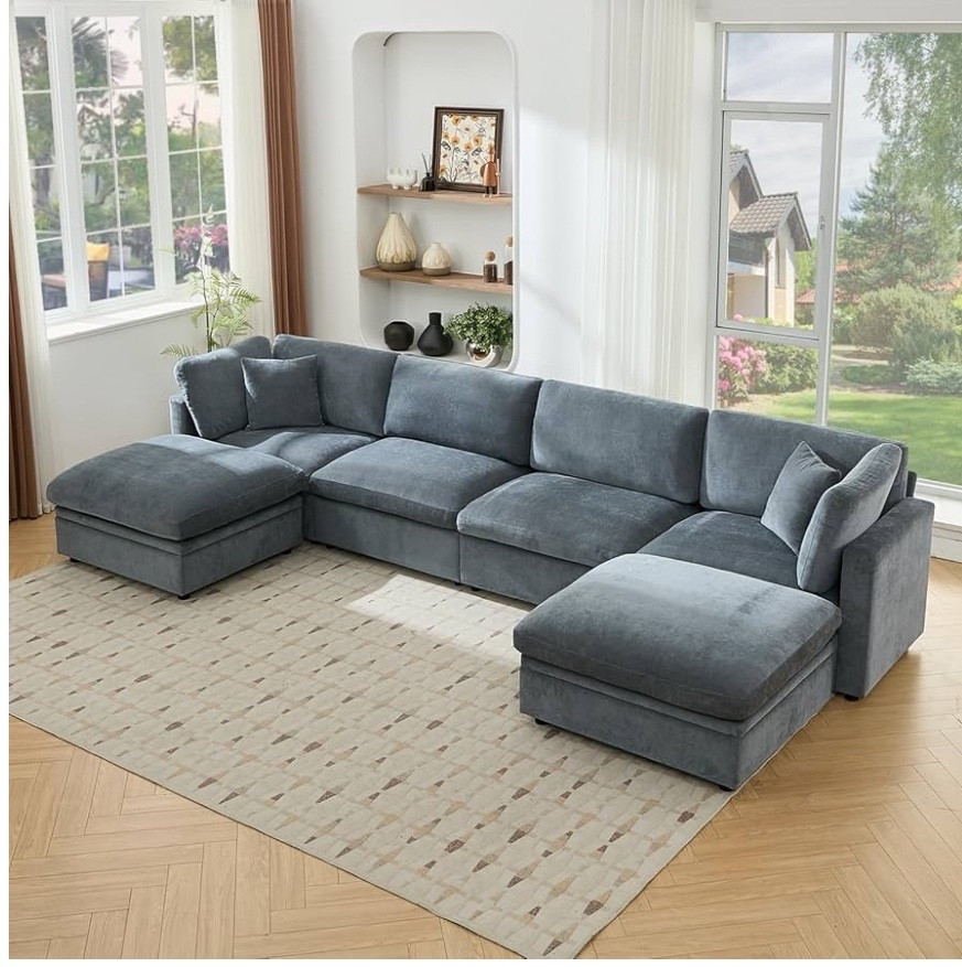 154" Modular Sectional Sofa with Storage Ottoman, Down-Filled Cloud Couch, U Shaped Couch for Living Room. #ltkfurniture

#LTKSaleAlert #LTKFamily #LTKHome