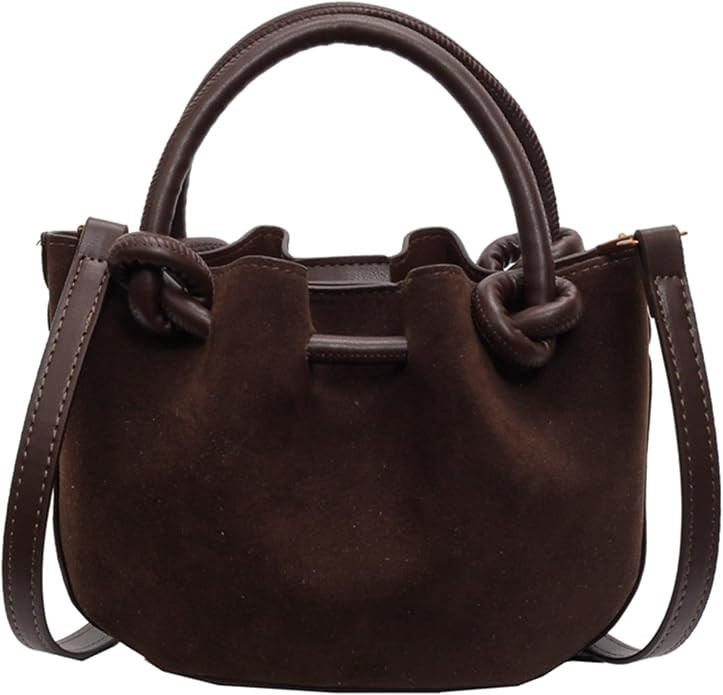 Women's Brown Suede Crossbody Bag,Small Crossbody Bag Shoulder Bag for Women,Small Purse Suede Ba... | Amazon (US)