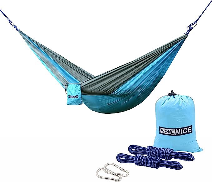 WoneNice Camping Hammock - Portable Lightweight Double Nylon Hammock, Best Parachute Hammock with... | Amazon (US)