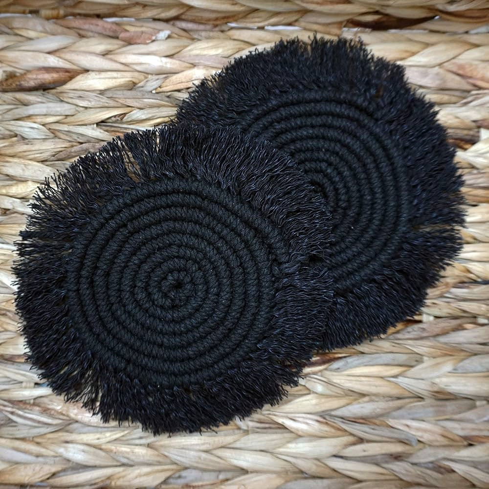 Mokoboho Macrame 100% Cotton Coasters Handmade in India - Elegant and Absorbent 6-inch Round Wove... | Amazon (US)