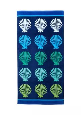 Crown & Ivy™ Blue Shells Beach Towel | Belk