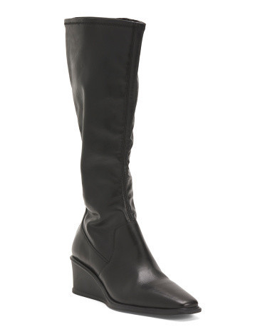 Leather Aino Wedge Tall Boots for Women | Leather/Man-Made Sole | Marshalls