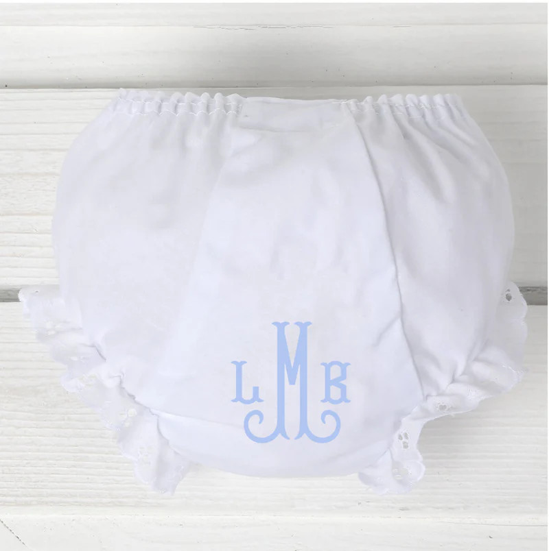 White Bloomers for Girls | Add a Monogram | Classic Whimsy | Classic Whimsy