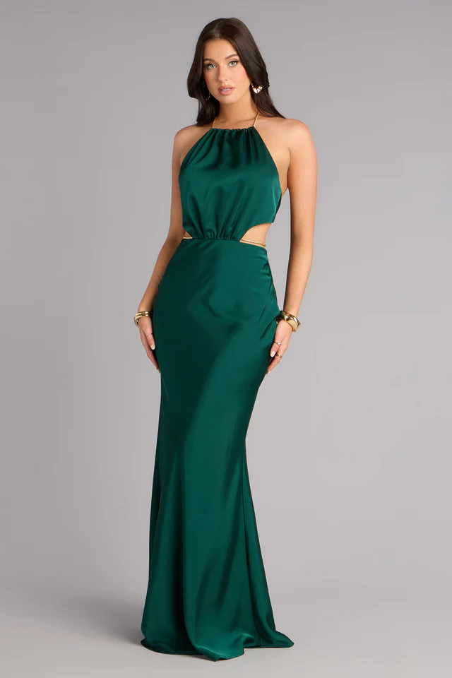 Patricia Satin Chain Column Formal Dress | Windsor Stores
