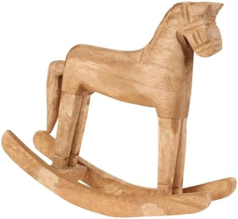 VOSAREA 18x6x18cm Wooden Rocking Horse Table Decoration Craft Home Art Furnishing | Amazon (US)