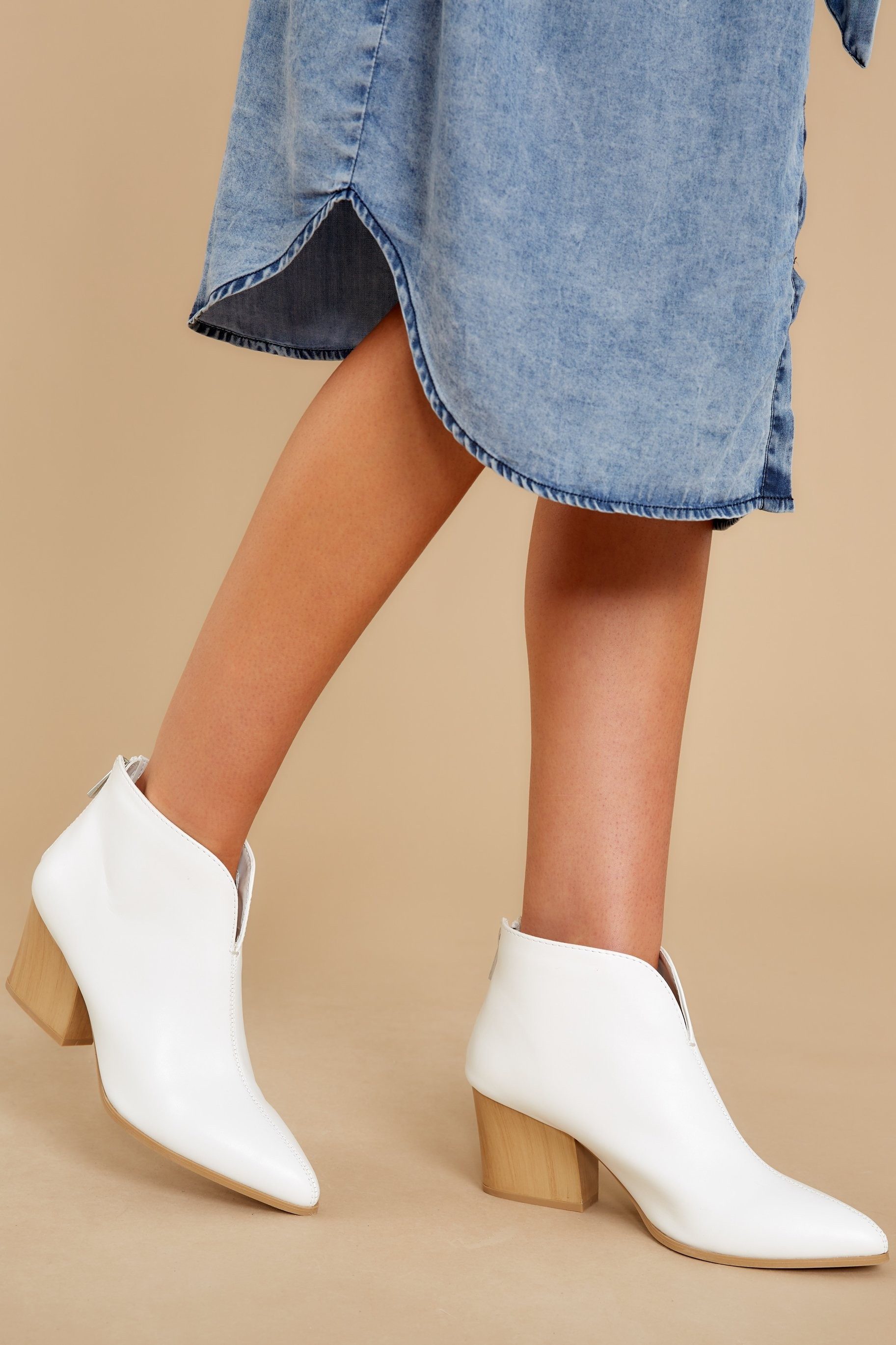 Photo Finish White Ankle Boots | Red Dress 