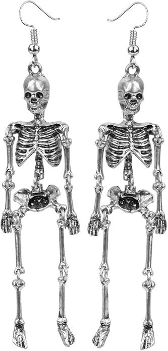 Szxc Women's Jointed Skeleton Dangle Long Earrings - 3-1/2 Inch - Ultra Light - Lead & Nickle Fre... | Amazon (US)
