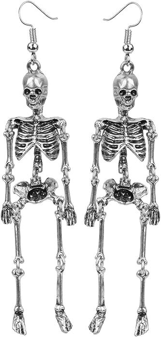 Szxc Women's Jointed Skeleton Dangle Long Earrings - 3-1/2 Inch - Ultra Light - Lead & Nickle Fre... | Amazon (US)