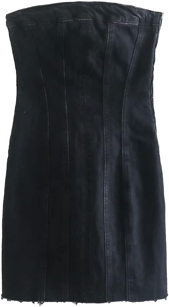 YELLOOP Y2k Mini Dress Denim Tube Dress for Women Trendy Club Dresses for Women Going Out Dresses... | Amazon (US)