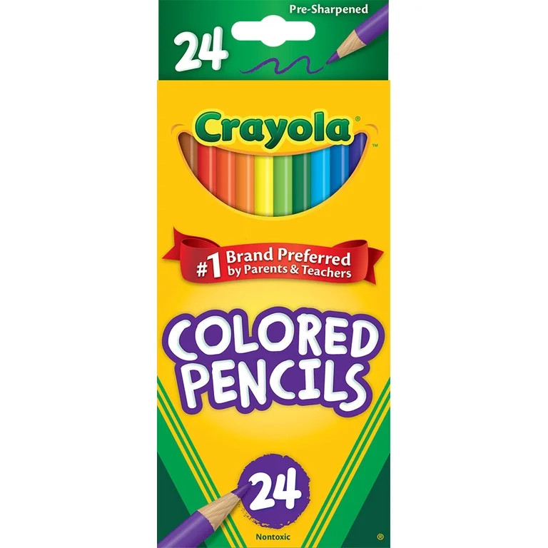 Crayola Colored Pencils, Assorted Colors, Pre-Sharpened, Adult Coloring, 24 Count | Walmart (US)