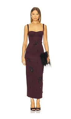Des Phemmes Long Bustier Dress in Aubergine from Revolve.com | Revolve Clothing (Global)
