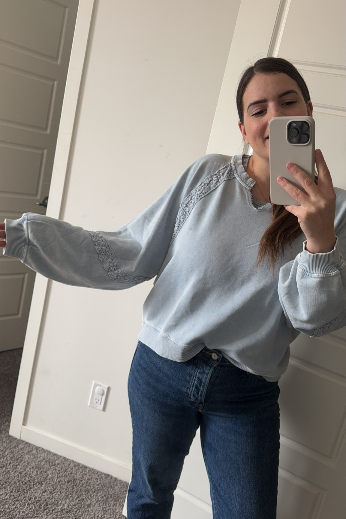 This lil sweater is so cute and 50% off today! Wearing a M

#LTKFashionMonth #LTKcanada #LTKmidsize