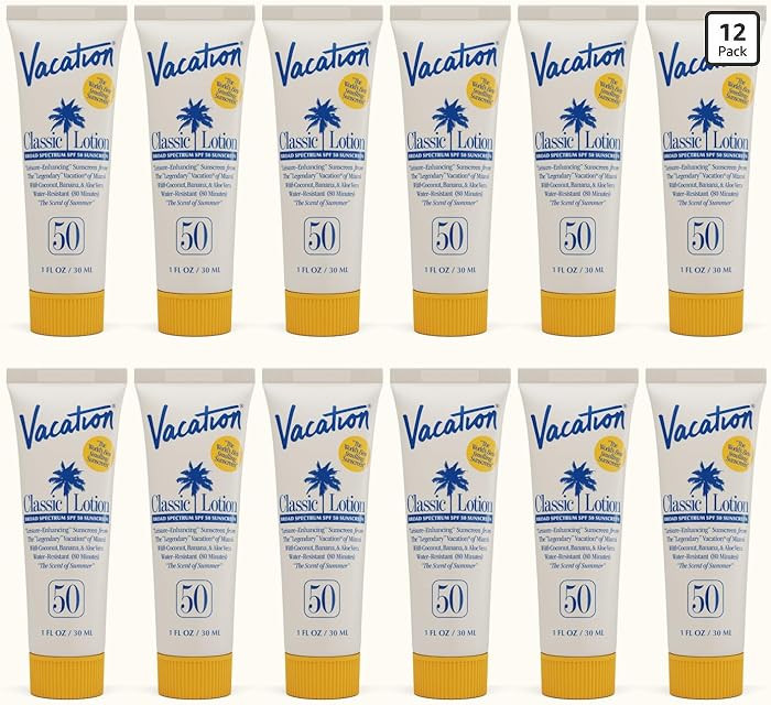 Vacation Mini Classic Lotion SPF 50, Water-Resistant, Mini Sunscreen Bulk Party Favor, Beach Must... | Amazon (US)
