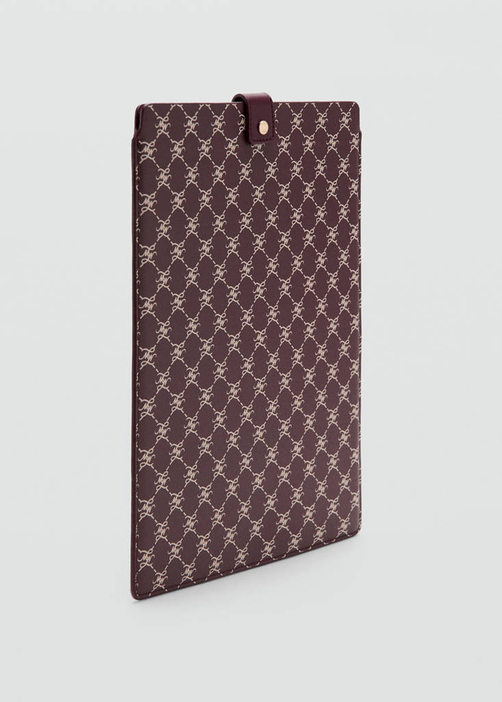 Laptop case with printed logo burgundy - Women - One size - MANGO | Mango (US/MX/AU)
