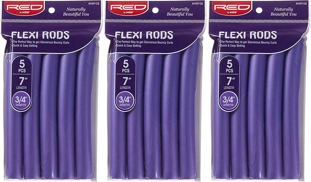 Red by Kiss Flexi Rods 7", 3/4" Diameter - Heatless Hair Curler for 90S Glamorous Bouncy Curls Be... | Amazon (US)