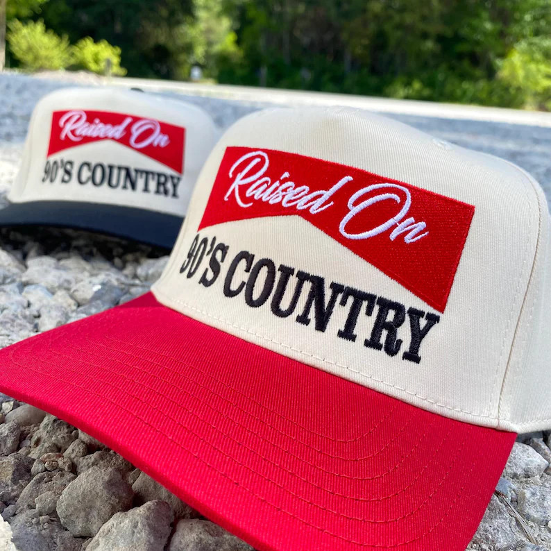 Raised on 90s Country Trucker Hat, Vintage Western Cap, Southern Music Style - Etsy | Etsy (Global)