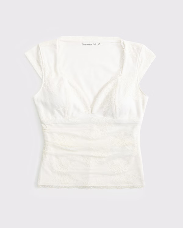 The A&F Zoe Bra-Free Lace Top | Abercrombie & Fitch (US)