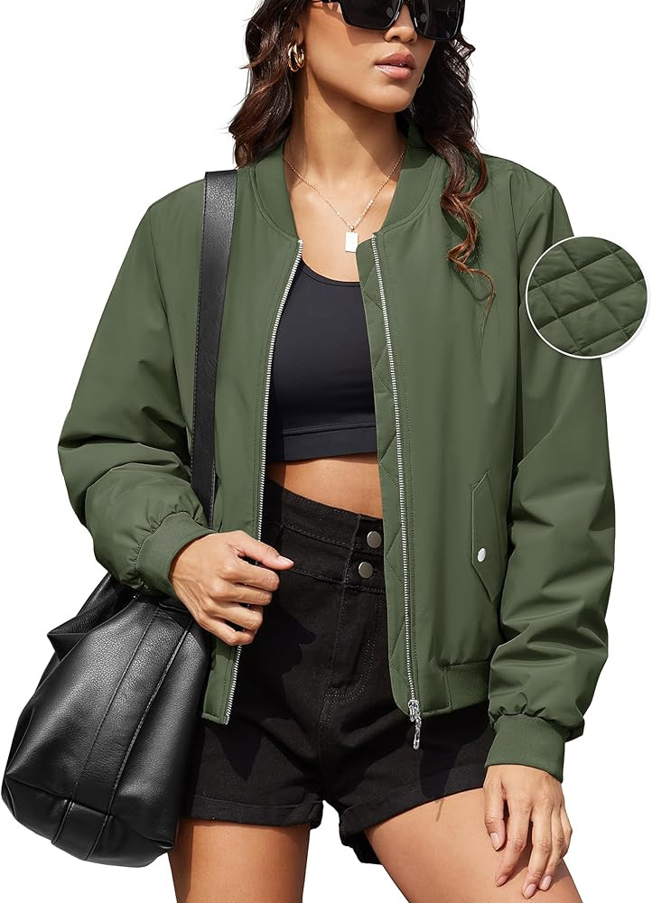 MAGCOMSEN Women's Bomber Puffer Jacket Winter Warm Padded Coat Casual Zip Up Outerwear Windbreake... | Amazon (US)