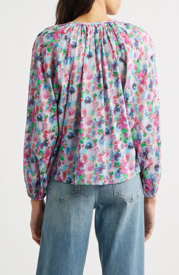 Indi Floral Print Cotton Peasant Top | Nordstrom