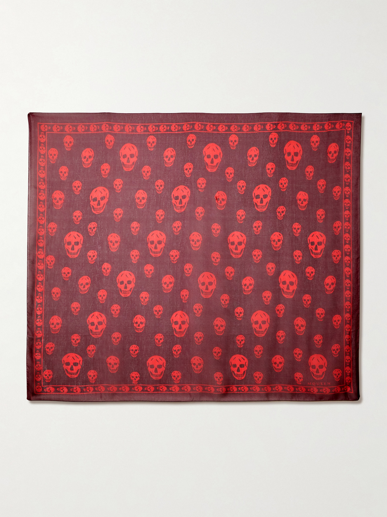 MCQUEEN - Printed Silk-chiffon Scarf - Red | NET-A-PORTER (US)