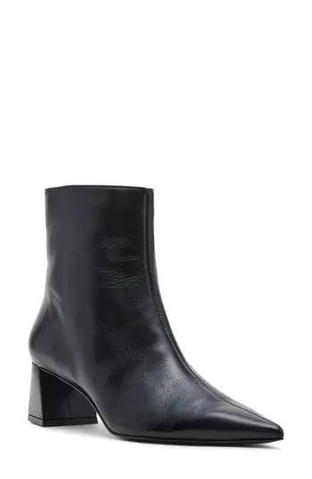 Steve Madden Ashli Pointed Toe Bootie in Black Leather at Nordstrom Rack, Size 9 | Nordstrom Rack