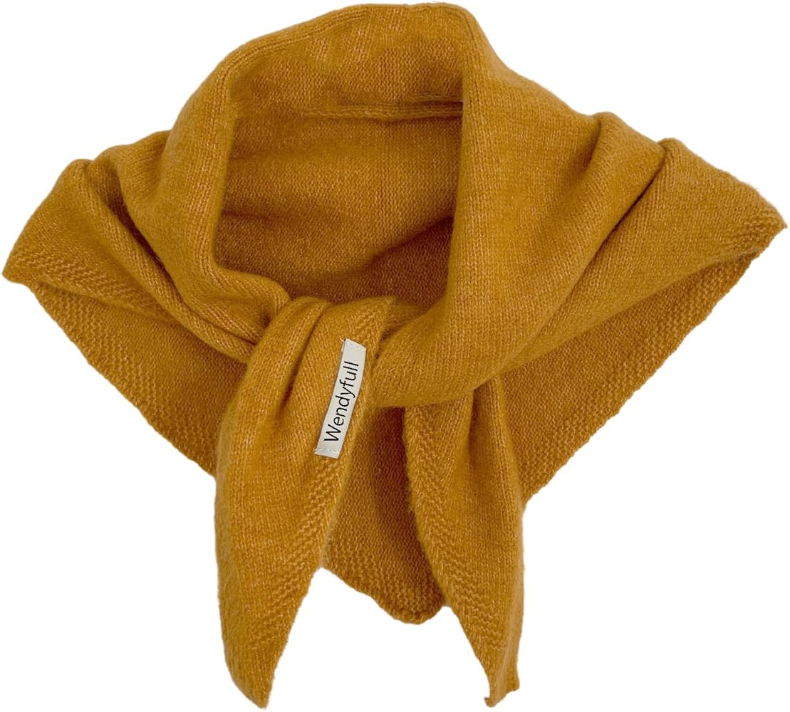 Wendyfull Triangle Scarf for Women Knitted Wool Headscarf Cashmere Feel Y2K Downtown Girl Aesthet... | Amazon (US)