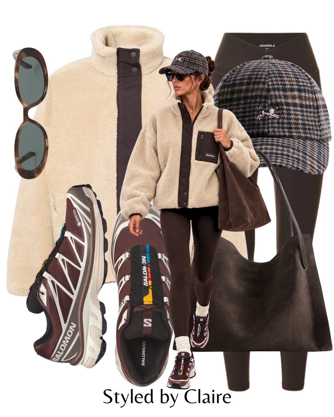 ADANOLA OATMEAL TEDDY FLEECE🐻
Tags: coffee bean leggings Salomon xt-6 bitter chocolate trainers check cap H&M cool girl everyday running errands outfit inspo airport city break