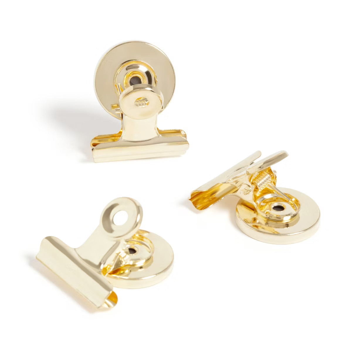 U Brands 3ct Magnetic Bulldog Clips Gold: Fridge & Locker Magnets, Metal Stationery Clips, Office... | Target