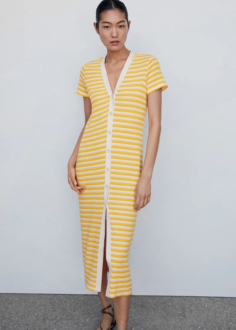 Striped jersey dress | Mango Australia