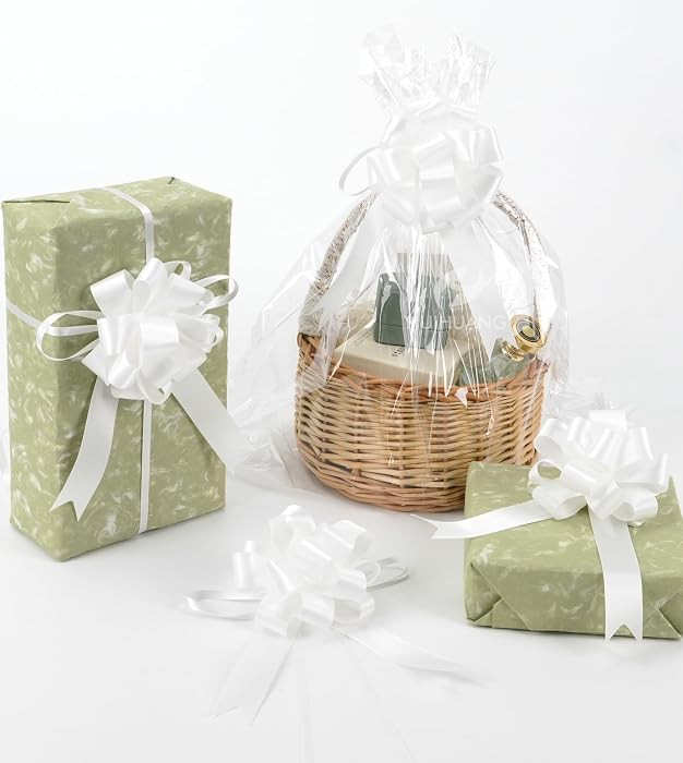 HUIHUANG White Pull Bows for Gifts, Christmas Gift Bows 4" x 8" x 12 PCS | Amazon (US)