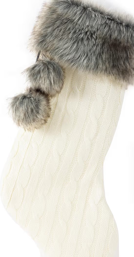 Cable Knit Christmas Stockings with Faux Fur Cuff Large Knitted Xmas Stockings Rustic Hanging Sto... | Amazon (US)