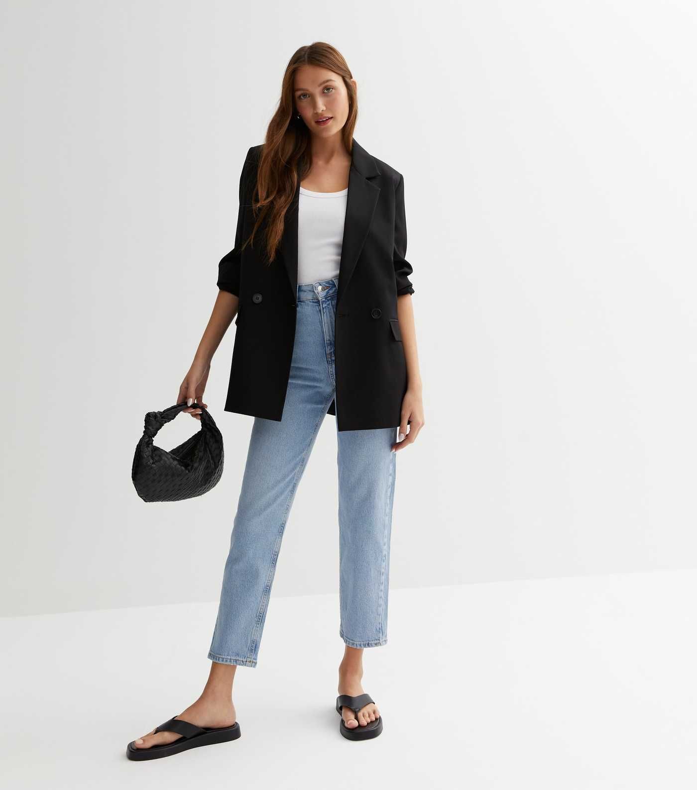Blue Waist Enhance Tori Mom Jeans | New Look | New Look (UK)