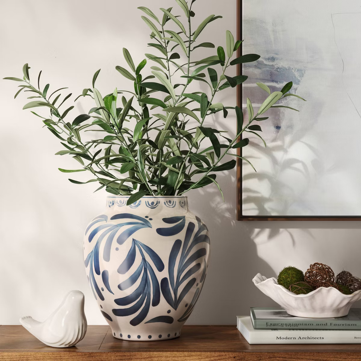 Large Blue Painted Ceramic Vase - Threshold™ | Target