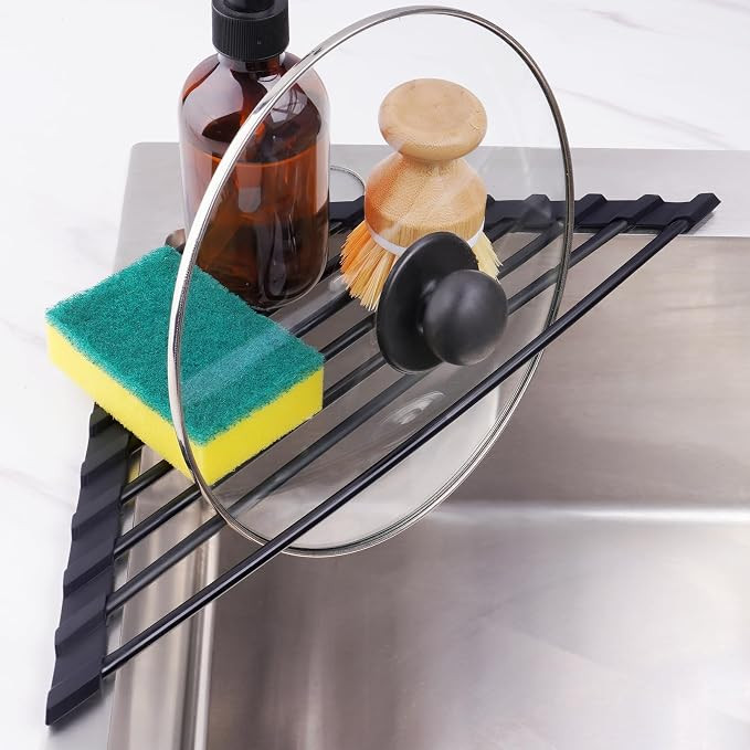 Tomorotec Small Triangle Roll-Up Dish Drying Rack with Silicone Coating Stainless Steel Frame for... | Amazon (US)