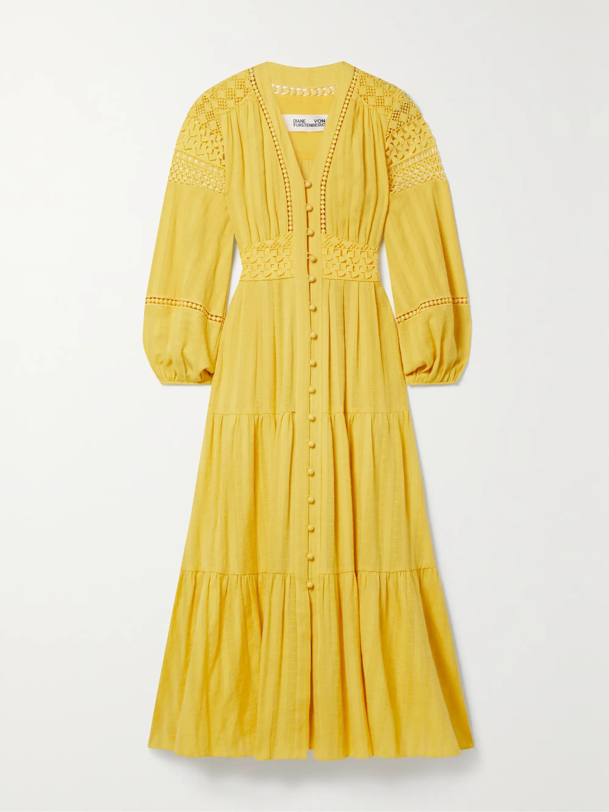 Gigi crochet-trimmed cotton-voile midi dress | NET-A-PORTER (US)